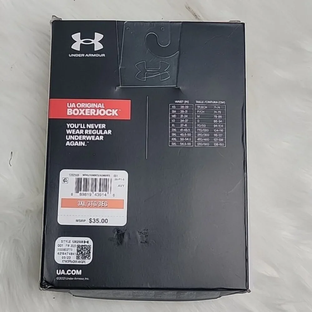 UNDER ARMOUR‎ NeW UA Original Boxerjock 2 Pk. 6 Inch Black Red Boxer Brief 3XL